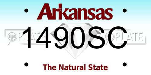 1490SC Arkansas License Plate
