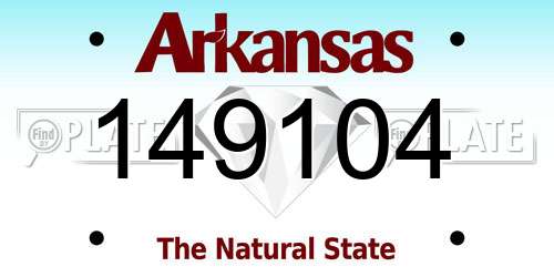 149104 Arkansas License Plate