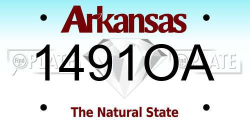 1491OA Arkansas License Plate