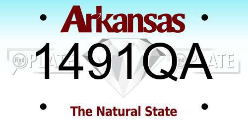 1491QA Arkansas License Plate