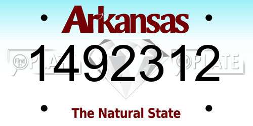 1492312 Arkansas License Plate