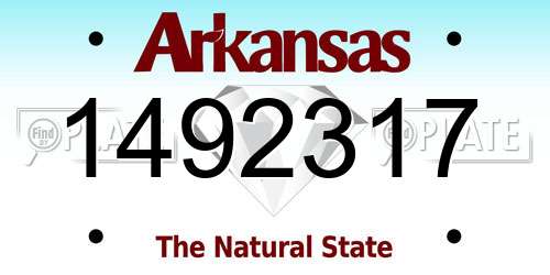 1492317 Arkansas License Plate