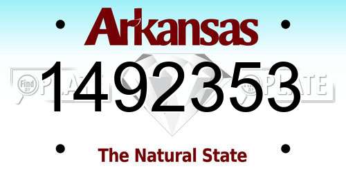1492353 Arkansas License Plate