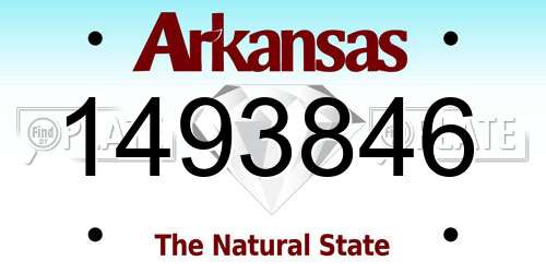 1493846 Arkansas License Plate