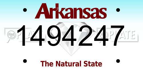 1494247 Arkansas License Plate
