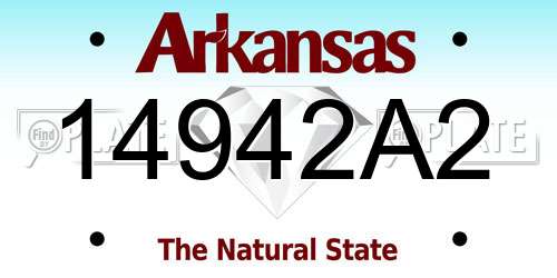 14942A2 Arkansas License Plate