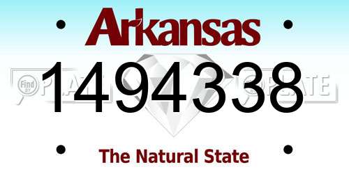 1494338 Arkansas License Plate