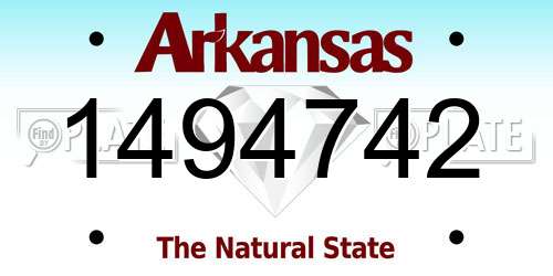 1494742 Arkansas License Plate