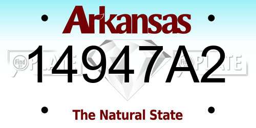 14947A2 Arkansas License Plate