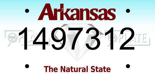 1497312 Arkansas License Plate