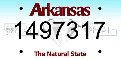 1497317 Arkansas License Plate