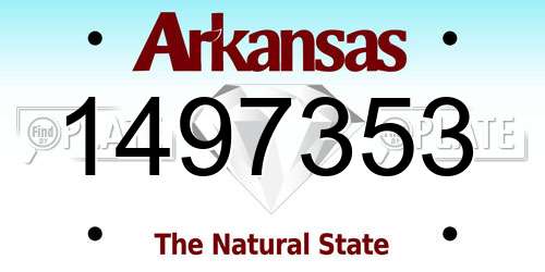 1497353 Arkansas License Plate