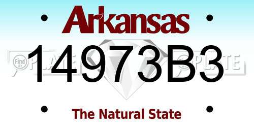 14973B3 Arkansas License Plate