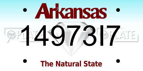 14973I7 Arkansas License Plate