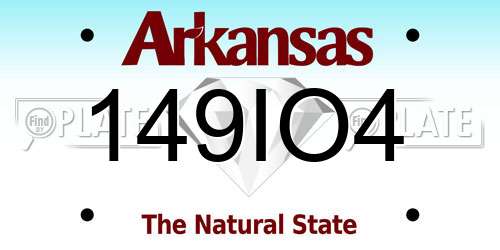 149IO4 Arkansas License Plate