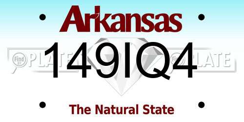 149IQ4 Arkansas License Plate
