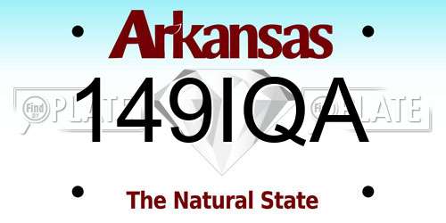 149IQA Arkansas License Plate