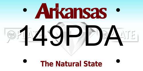 149PDA Arkansas License Plate