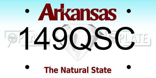 149QSC Arkansas License Plate