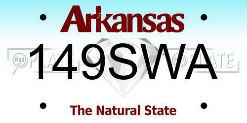149SWA Arkansas License Plate