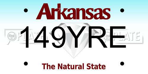 149YRE Arkansas License Plate