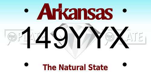 149YYX Arkansas License Plate