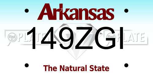 149ZGI Arkansas License Plate