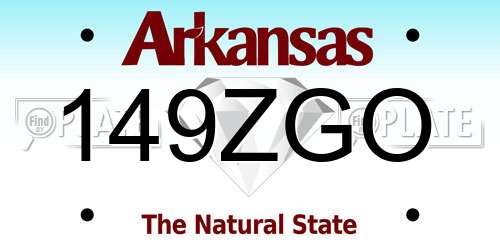 149ZGO Arkansas License Plate