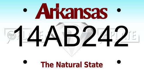 14AB242 Arkansas License Plate