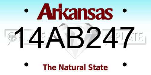 14AB247 Arkansas License Plate