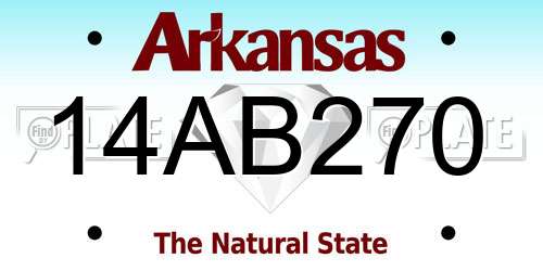 14AB270 Arkansas License Plate