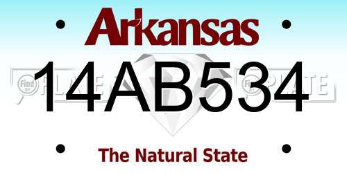 14AB534 Arkansas License Plate