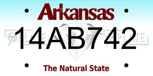 14AB742 Arkansas License Plate