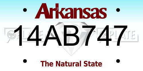 14AB747 Arkansas License Plate
