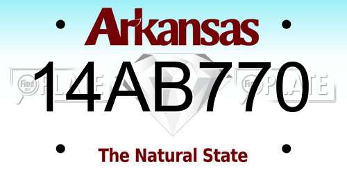 14AB770 Arkansas License Plate