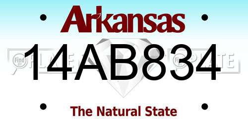 14AB834 Arkansas License Plate