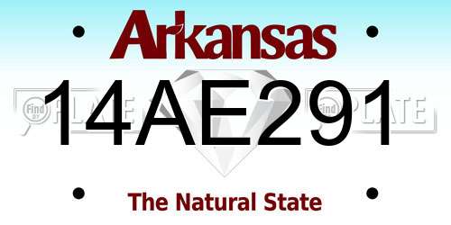 14AE291 Arkansas License Plate