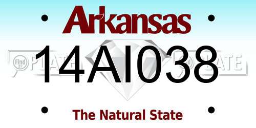 14AI038 Arkansas License Plate