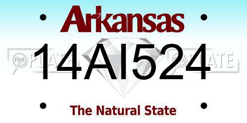 14AI524 Arkansas License Plate