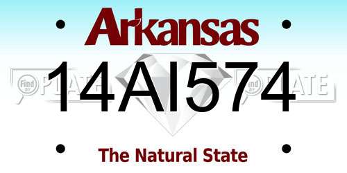 14AI574 Arkansas License Plate