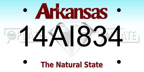 14AI834 Arkansas License Plate