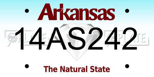 14AS242 Arkansas License Plate