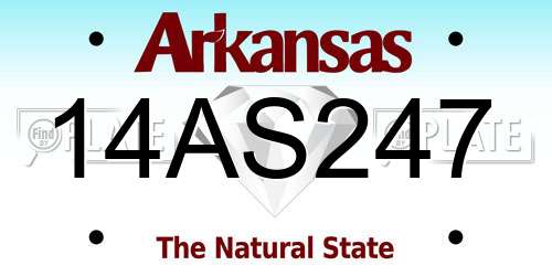 14AS247 Arkansas License Plate
