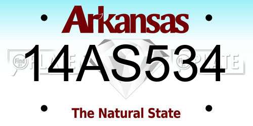 14AS534 Arkansas License Plate