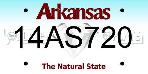 14AS720 Arkansas License Plate