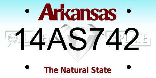 14AS742 Arkansas License Plate