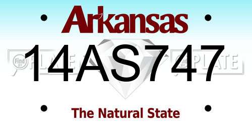 14AS747 Arkansas License Plate