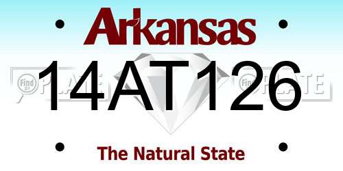 14AT126 Arkansas License Plate