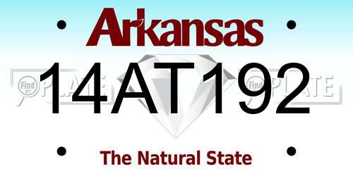 14AT192 Arkansas License Plate