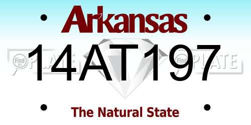 14AT197 Arkansas License Plate